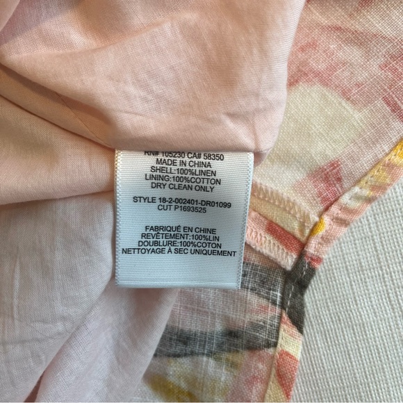 Joie 100% Linen Phara Floral Handkerchief Hem spaghetti Strap Dress Sz 6 (hh) - Picture 16 of 16